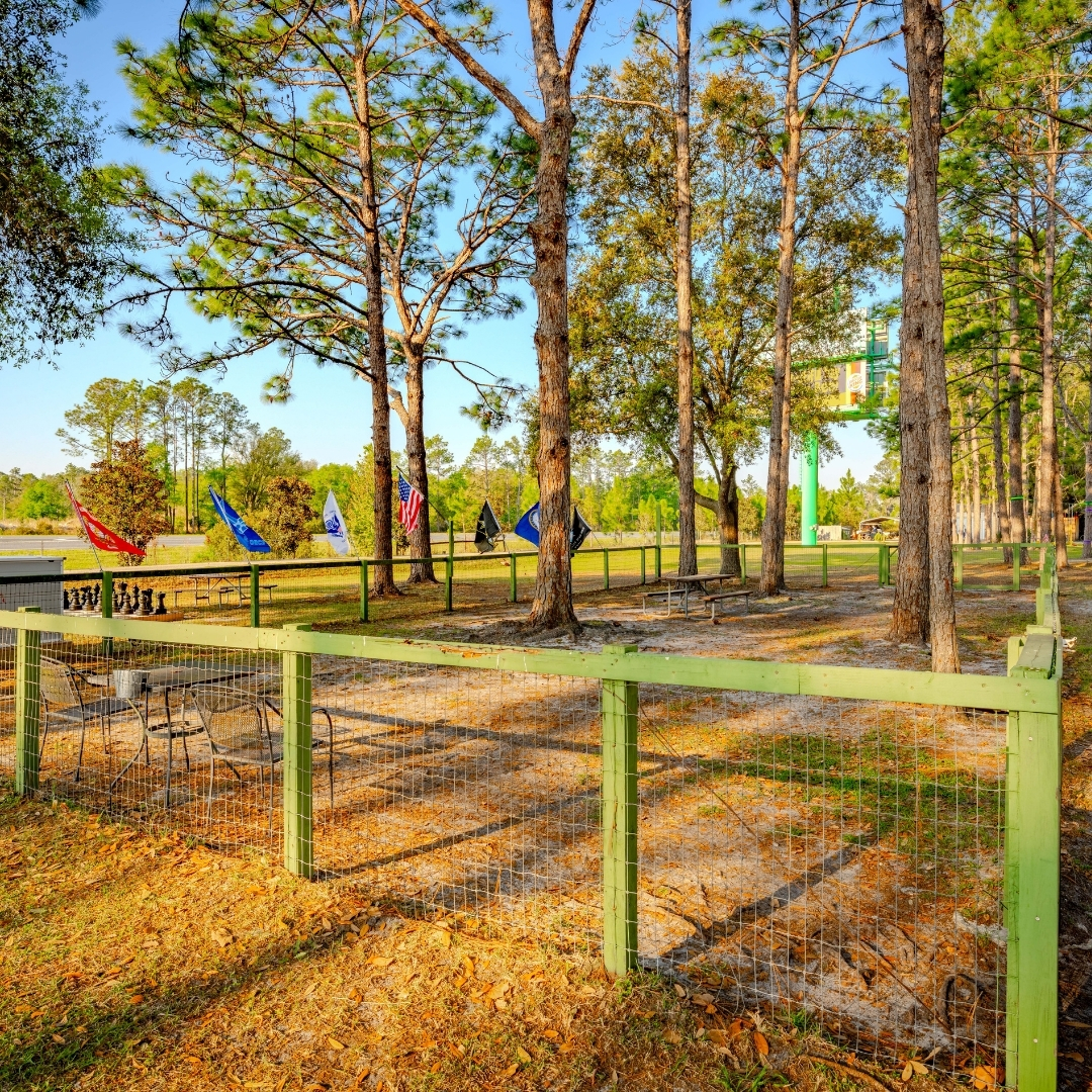 fenced in dog park at Lake City RV Resort